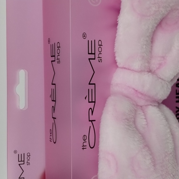 the Crème Shop teddy headband pink with smiley faces plush spa - Picture 2 of 5